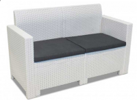 Двухместный диван RATTAN NEBRASKA SOFA, цвет белый Двухместный диван RATTAN NEBRASKA SOFA, цвет белый