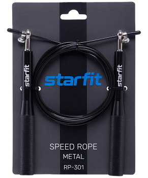 Скакалка RP-301 скоростная с металлическими ручками, черный