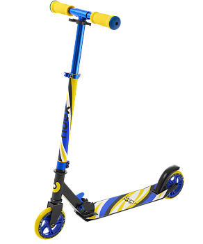 БЕЗ УПАКОВКИ Самокат 2-колесный Flow 125 мм, синий/желтый БЕЗ УПАКОВКИ Самокат 2-колесный Flow 125 мм, синий/желтый