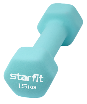 Гантель неопреновая STARFIT DB-201 1,5 кг, мятный. Гантель неопреновая STARFIT DB-201 1,5 кг, мятный.