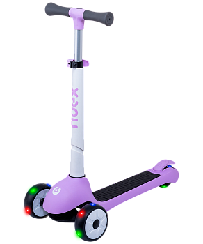 БЕЗ УПАКОВКИ Самокат 3-колесный Motley, 120/90 мм, белый/фиолетовый БЕЗ УПАКОВКИ Самокат 3-колесный Motley, 120/90 мм, белый/фиолетовый